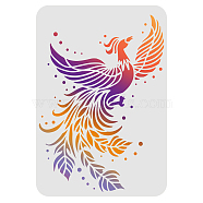 Large Plastic Reusable Drawing Painting Stencils Templates, for Painting on Scrapbook Fabric Tiles Floor Furniture Wood, Rectangle, Phenix Pattern, 297x210mm(DIY-WH0202-166)