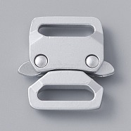 Alloy Side Release Buckles, Survival Bracelet Clasps, with Alloy Findings, Matte Platinum Color, 28x27.5x6.5mm, Hole: 3.5x16mm(AJEW-WH0277-87MP)