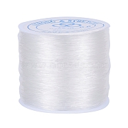 Elastic Stretch Polyester Crystal String Cord, Jewelry Making Bracelet Beading Thread, Clear, 0.6mm, about 109.36 yards(100m)/roll(EW-0.6D-1)