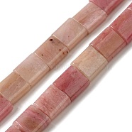 Natural Rhodonite Beads Strands, 2-Hole, Rectangle, 5.5~6x5x2.5mm, Hole: 0.9mm, about 69~70pcs/strand, 15.12~15.2 inch(38.4~38.6cm)(G-F762-A18-01)