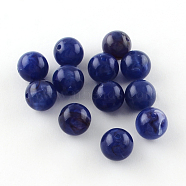 Acrylic Imitation Gemstone Beads, Round, Medium Blue, 10mm, Hole: 2mm, about 925pcs/500g(OACR-R029-10mm-11)