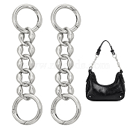 Alloy Bag Curb Chains, Bag Strap Extender, with Spring Gate Ring, Platinum, 14cm(FIND-WH0137-31P)