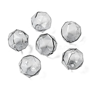 Transparent Glass Beads, Faceted, Round, Dark Gray, 16x15.5x17mm, Hole: 1.6mm(GLAA-A041-01B-04)