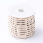 Faux Suede Cord, Faux Suede Lace, Wheat, 4x1.5mm, about 5.46 yards(5m)/roll, 25rolls/bag(LW-R003-4mm-1073)
