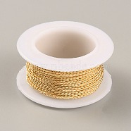 Copper Wire, Twisted Round, Light Gold, 0.6mm, about 39.37 Feet(12m)/Roll(CWIR-WH0007-06KCG-01)