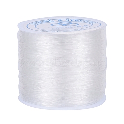 Elastic Stretch Polyester Crystal String Cord, Jewelry Making Bracelet Beading Thread, Clear, 0.6mm, about 109.36 yards(100m)/roll(EW-0.6D-1)