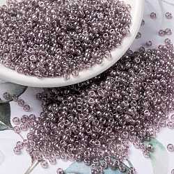 MIYUKI Round Rocailles Beads, Japanese Seed Beads, (RR168) Transparent Smoky Amethyst Luster, 8/0, 3mm, Hole: 1mm, about 422~455pcs/bottle, 10g/bottle(SEED-JP0009-RR0168)