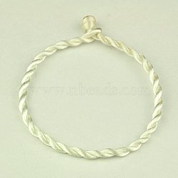 Nylon Rattail Satin Cord Bracelet Making, White, 190x3mm(AJEW-JB00019-15)
