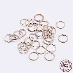 925 Sterling Silver Open Jump Rings, Round Rings, Rose Gold, 24 Gauge, 3x0.5mm, Inner Diameter: 2mm, about 550~590pcs/10g(STER-F036-02RG-0.5x3mm)