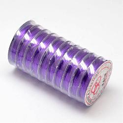 Flat Elastic Crystal String, Elastic Beading Thread, for Stretch Bracelet Making, Blue Violet, 0.8mm, about 10.93 yards(10m)/roll(EW-O001-02Q)
