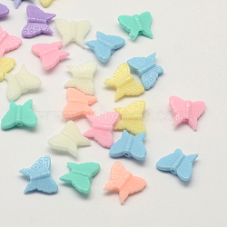Opaque Acrylic Beads, Butterfly, Mixed Color, 13x15x5mm, Hole: 2mm, about 1150pcs/500g(SACR-Q100-M077)