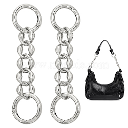 Alloy Bag Curb Chains, Bag Strap Extender, with Spring Gate Ring, Platinum, 14cm(FIND-WH0137-31P)