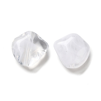 Transparent Acrylic Beads, White, 15x15x8mm, Hole: 1.6mm, about 595pcs/500g