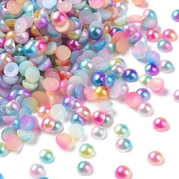 Imitation Pearl Acrylic Cabochons, Dome, Mixed Color, 4x2mm, about 10000pcs/bag