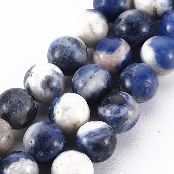Natural Sodalite Beads Strands, Round, 8mm, Hole: 1mm, about 50pcs/strand, 15.7 inch