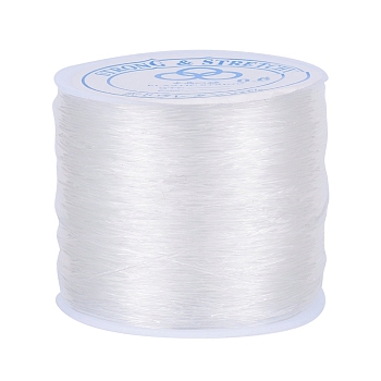 Elastic Stretch Polyester Crystal String Cord, Jewelry Making Bracelet Beading Thread, Clear, 0.6mm, about 109.36 yards(100m)/roll