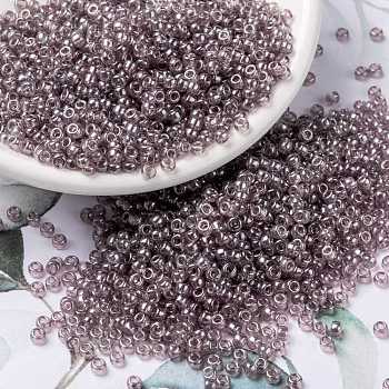 MIYUKI Round Rocailles Beads, Japanese Seed Beads, (RR168) Transparent Smoky Amethyst Luster, 8/0, 3mm, Hole: 1mm, about 422~455pcs/bottle, 10g/bottle