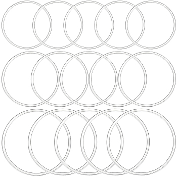 30Pcs 3 Styles Brass Linking Rings, Long-Lasting Plated, Round Ring, 925 Sterling Silver Plated, 22~30x1mm, Inner Diameter: 20~28mm, 10pcs/style