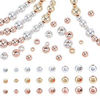 Elite 12 Style Brass Beads, Long-Lasting Plated, Rondelle & Round, Mixed Color, 3~6x3~6mm, Hole: 1.2~1.6mm, 300pcs/box