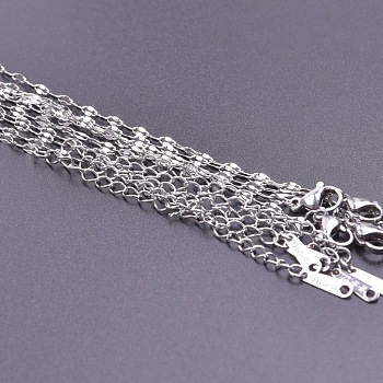 Non-Tarnish Unisex 304 Stainless Steel Dapped Chains Necklaces