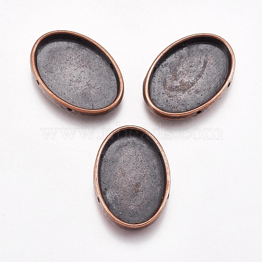Red Copper Oval Alloy Cabochon Settings