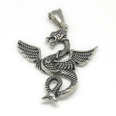 Antique Silver Dragon Stainless Steel Pendants