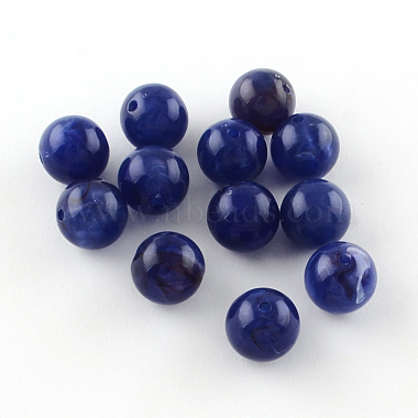10mm MediumBlue Round Acrylic Beads