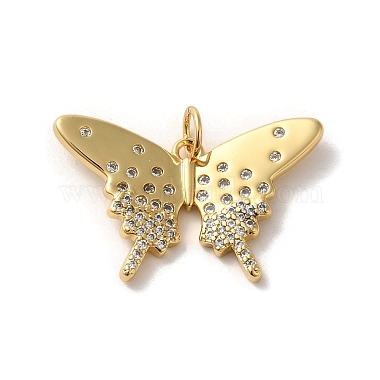 Golden Clear Butterfly Brass+Cubic Zirconia Pendants