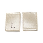 Clothing Size Labels, Woven Crafting Craft Labels, for Clothing Sewing, Size L, Dark Khaki, 36.5x13x0.2mm, 100pcs/bag(FIND-WH0100-20D)