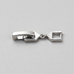 Brass Fold Over Clasps, Real Platinum Plated, 23x5x4mm, Hole: 3x3mm(KK-WH20001-09P)