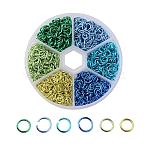 6 Colors Aluminum Wire Open Jump Rings, Round, Mixed Color, 20 Gauge, 6x0.8mm, Inner Diameter: 4.4mm, about 180pcs/color, 1080pcs/box(ALUM-JP0001-01A)