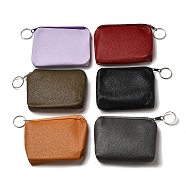 PU Leather Wallets with Alloy Zipper, Rectangle with Iron Ring, Mixed Color, 9x11.5x0.9cm(AJEW-B024-07)