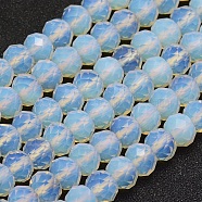 Opalite Beads Strands, Faceted, Rondelle, 8x5mm, Hole: 2mm, about 65pcs/strand, 15.1 inch(38.5cm)(G-F509-52-5x8mm)