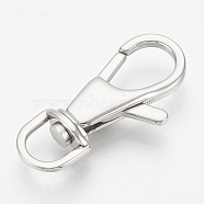 304 Stainless Steel Swivel Lobster Claw Clasps, Swivel Snap Hooks, teardrop, Stainless Steel Color, 35x16.5x6.5mm, Hole: 6x8mm(STAS-T033-08)