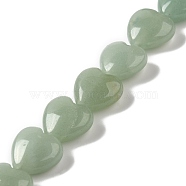 Natural Green Aventurine Beads Strands, Heart, 15x16x7.5mm, Hole: 1mm, about 12pcs/strand, 6.97''~7.09''(17.7~18cm)(G-K335-01C)