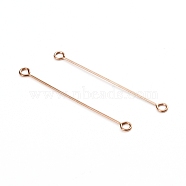 Ion Plating(IP) 304 Stainless Steel Eye Pins, Double Sided Eye Pins, Rose Gold, 36x0.6mm, Hole: 1.5mm(STAS-I141-01A-RG)