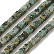 Natural African Turquoise(Jasper) Beads Strands, Square, 3x3x1.5mm, Hole: 1mm, about 240pcs/strand, 16.14 inch(41cm)(G-N342-83)