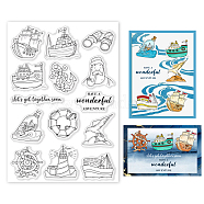 PVC Plastic Stamps, for DIY Scrapbooking, Photo Album Decorative, Cards Making, Stamp Sheets, Ocean Themed Pattern, 16x11x0.3cm(DIY-WH0167-57-0370)