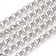 304 Stainless Steel Rolo Chains, Belcher Chain, Unwelded, Stainless Steel Color, 7.5~8mm(CHS-L017-18E)