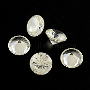 Diamond Shaped Cubic Zirconia Pointed Back Cabochons, Faceted, Clear, 18mm(ZIRC-R004-18mm-01)