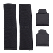 SUPERFINDINGS 1 Set Imitation Leather Car Seatbelt Regulator Car Seat, with 2Pcs Cloth Seatbelt Shoulder Pad, Car Decor Accessories, Black, Seatbelt Regulator: 68.5x53.5x11mm, 1 set(AJEW-FH0001-86)