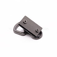 Zinc Alloy Bag Lock Catch Clasps, Rectangle, Gunmetal, 42x23.5x15.5mm, Inner Size: 8.5x11.5mm & 13x15mm(FIND-TAC0007-09B)