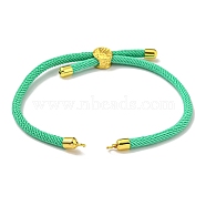 Nylon Cords Bracelet Makings Fit for Connector Charms, with Golden Brass Tree Slider Beads, Long-Lasting Plated, Lime Green, 8-5/8 inch(22cm), Hole: 1.9mm(AJEW-P116-01G-03)