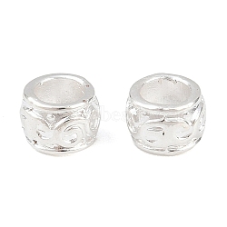 Alloy Beads, Barrel, Rack Plating, Long-Lasting Plated, Silver, 5x4mm, Hole: 3mm(FIND-C080-01S)