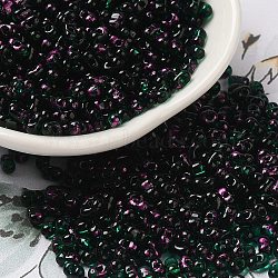 Spray Painted Glass Seed Beads, Peanut, Orchid, 4~5x2~2.5x2~2.5mm, Hole: 0.8~0.9mm, about 8500pcs/pound(SEED-F005-10A-03)