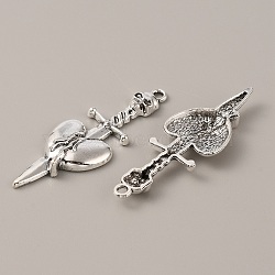 Gothic Tibetan Style Alloy Pendants, Antique Silver, Sword Pattern, 52x18x5mm, Hole: 1.8mm(FIND-CJC0016-23B)