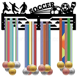 Iron Medal Holder, Medals Display Hanger Rack, Medal Holder Frame, with Screws, Rectangle, Football, Sports, 150x400mm, Hole: 5mm(AJEW-WH0420-005)