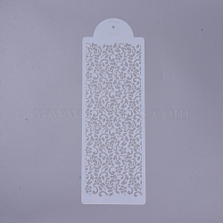 Eco-Friendly Food Grade Plastic Templates Spray Cake Molds, Surface Cake Decorating Stencil Molds, Flower, White, 440x147x0.3mm, Hole: 6.5mm(DIY-G020-17)