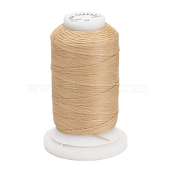 Waxed Polyester Cord, Flat, PeachPuff, 1mm, about 76.55 yards(70m)/roll(YC-E011-A-04)