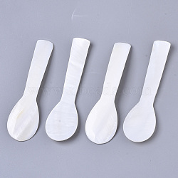 Natural Freshwater Shell Spoons, Mother of Pearl Caviar Spoons, Seashell Color, 80~81x22~23x3mm(SSHEL-N034-49B-01)